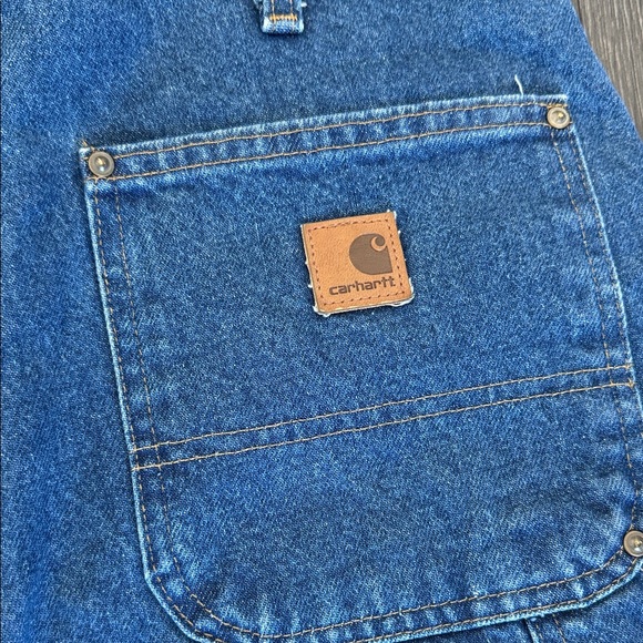 Carhartt Men's Relaxed Fit Blue Jeans double front heavyweight denim - Picture 9 of 11